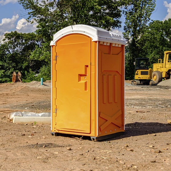 how often are the portable restrooms cleaned and serviced during a rental period in Garrett